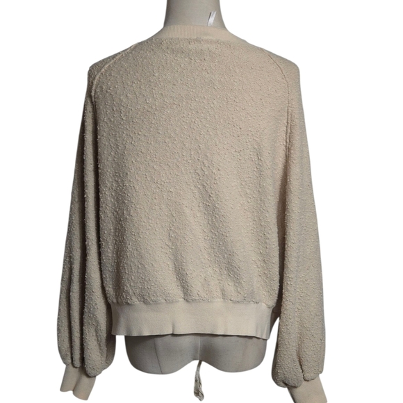 Free People Textured Cream Beige Sweater - Picture 3 of 7